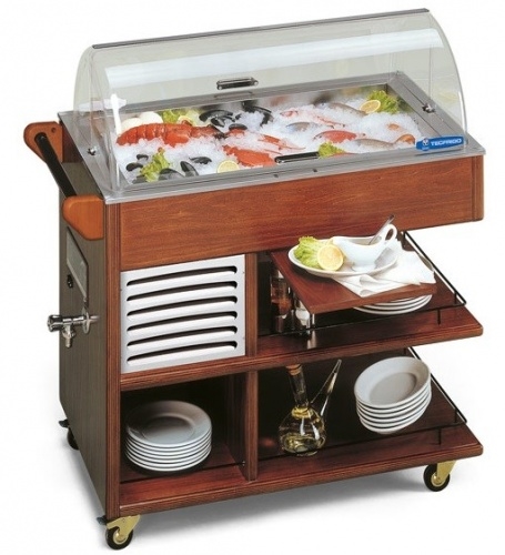 Тележка сервировочная холодильная TECFRIGO Carrellino Fish темный орех