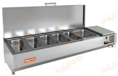 Настольная охлаждаемая витрина для ингредиентов HICOLD VRTU 1485 к PZE3