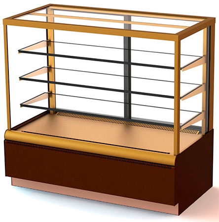 Витрина холодильная кондитерская CARBOMA KC70 VV 1,3-1 0102-0109 (ВХСв - 1,3д Сube Люкс)