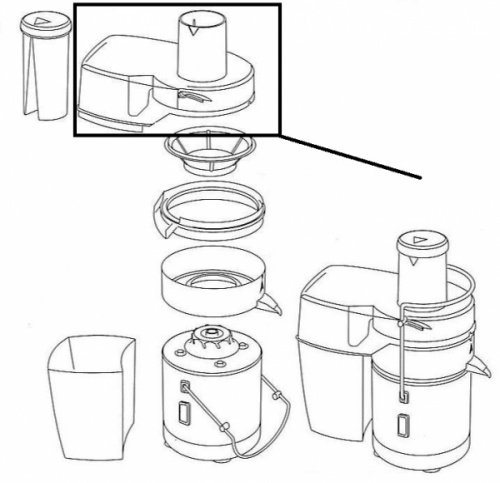 Верхняя крышка 42.8 для соковыжималки Juice Master Professional