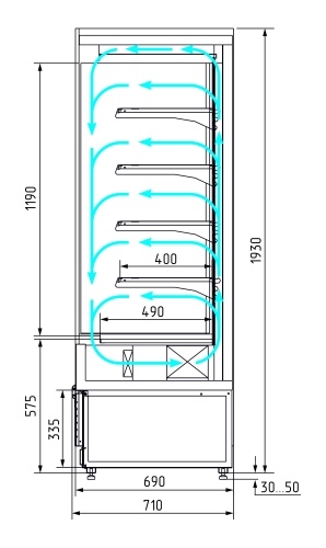 Витрина холодильная CARBOMA FC20-07 VM 1,9-2 0430 (Carboma Cube 1930/710 ВХСп-1,9 INOX)