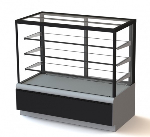 Витрина холодильная кондитерская CARBOMA KC70 VV 0,9-1 9006-9005 (ВХСв-0,9д Cube Люкс ТЕХНО)