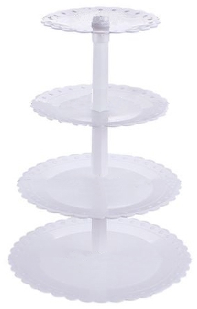Этажерка 4-х ярусная фигурная RESTOPROF пластик. D=20, 24, 30, 34.5 см