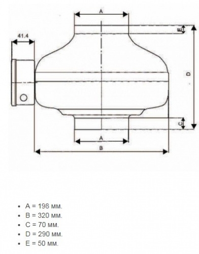 Вентилятор канальный ВКВ 200