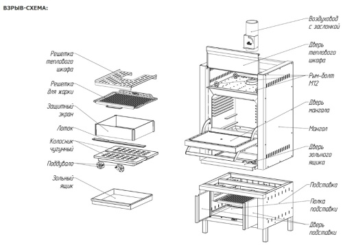 Гриль-печь на углях VESTA M25/23
