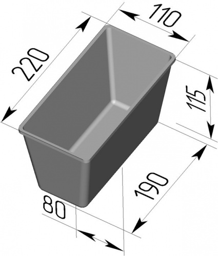 Секция форм для хлеба СПИКА 3Л7 (220 х 110 х 115 мм)