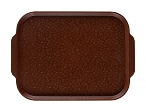 Поднос столовый мки027, 450х355 мм с ручками темно-коричневый