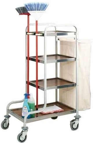 Тележка для горничных ОЛДАК ТН 6 нержавеющая стальаль