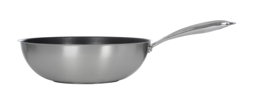 Сковорода ВОК LUXSTAHL 300/90 из нержавеющей стали, антипригарное покрытие [C241341] кт351