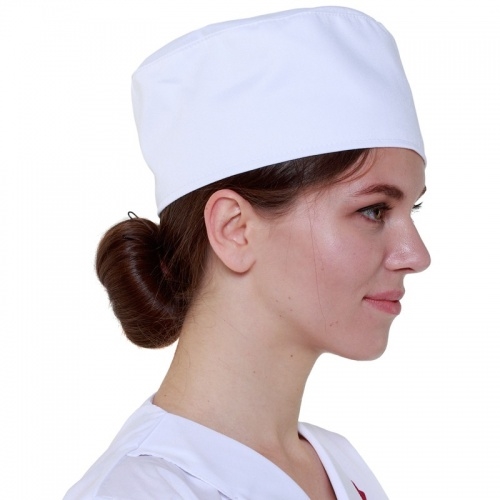 ШАПОЧКА ПОВАРА ''Таблетка'' белая [00400]