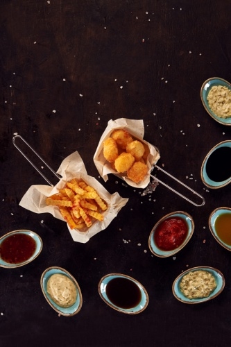 Корзинка для картофеля фри с ручкой LUXSTAHL 105х90х65 мм [QL089-02]