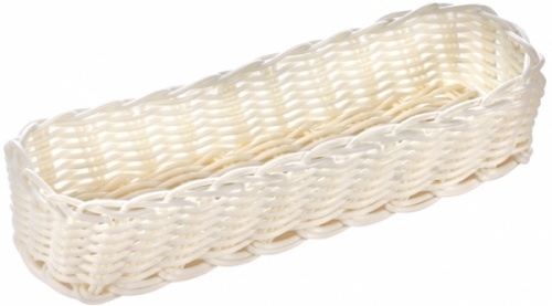 Корзинка пластиковая LUXSTAHL для столовых приборов 270х90х55 мм белая [White 3531, KT3049] кт251