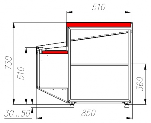 Прилавок неохлаждаемый CARBOMA KC95 N 0,8-7 RAL1003
