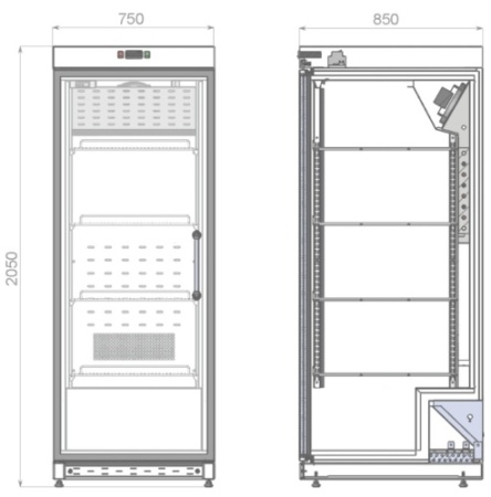 Шкаф морозильный KIFATO Арктика 750х800х2050 НТ глухая дверь фото