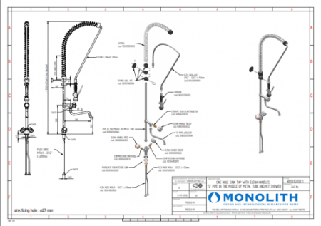 Устройство душирующее MONOLITH R0101020111 (с краном) фото