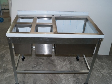 Ванна моечная сварная для мойки яйц RESTOINOX ВМСЯ-1/5-Б-ЭН+ВМС-1/5-Б-ЭН фото