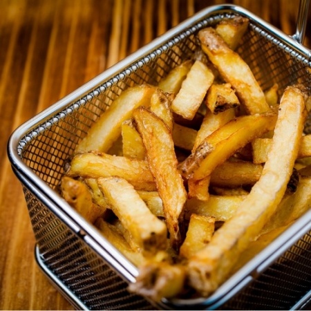 Корзинка для картофеля фри с ручкой LUXSTAHL 105х90х65 мм [QL089-02] фото