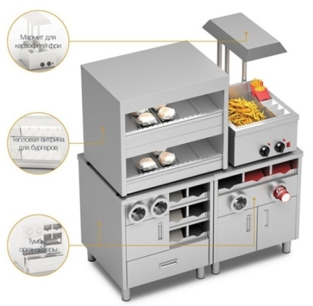 Стол-тумба с диспенсерами для стаканов RESTOINOX СПЗР2ДН-8/7-Б фото