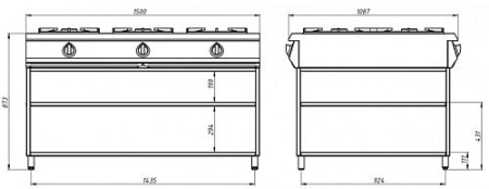 Плита газовая GRILL MASTER Ф6П2Г/1000 50060 фото