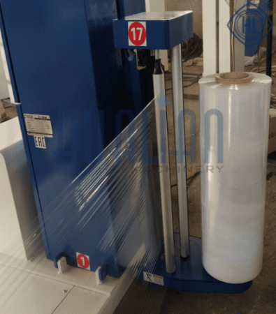 Паллетоупаковщик HUALIAN HL-1650ЕP с механическим натяжением (с прижимом) фото