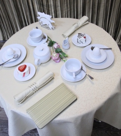 Салфетка LUXSTAHL 45х45 см «Ричард ажур» бежевая фото