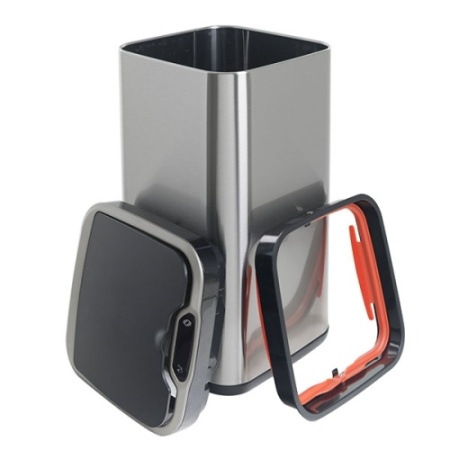 Ведро для мусора FOODATLAS JAH-6313 25л, сенсорное, квадратное, внутр ведро, стальной фото