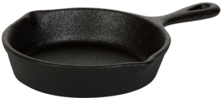 Сковорода 106/24 мм с ручкой и двумя носиками порционная чугун LUXSTAHL [HE70M] кт1199 фото