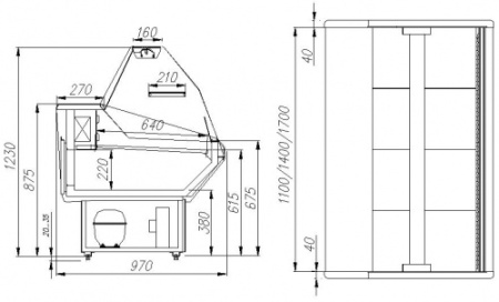 Витрина холодильная CARBOMA G95 SM 1,2-1 (ВХС-1,2) фото