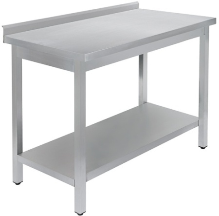 Стол универсальный LUXSTAHL СПУ-11/6 со сплошной полкой нерж. фото