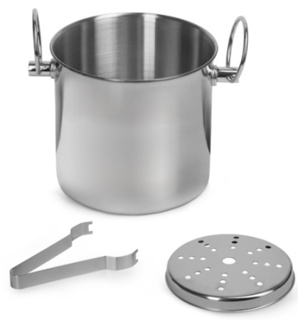 Ведро для льда LUXSTAHL кт2865 нерж.сталь, D=12,6, H=11,3 см фото