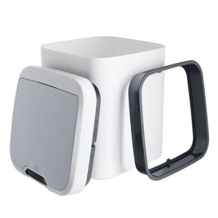 Ведро для мусора FOODATLAS JAH-6511 15л, сенсорное, квадратное, белый фото