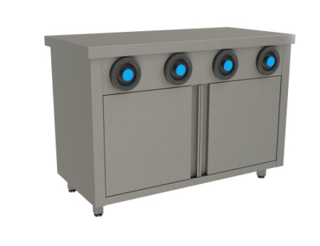 Стол-тумба с диспенсерами для стаканов RESTOINOX СПЗРД4-10/7-Б фото