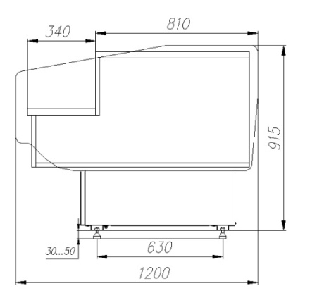 Прилавок CARBOMA G120 N 0,94-7 (цвет по схеме) фото