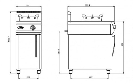 Плита газовая WOK GRILL MASTER Ф1ДГ/800 фото