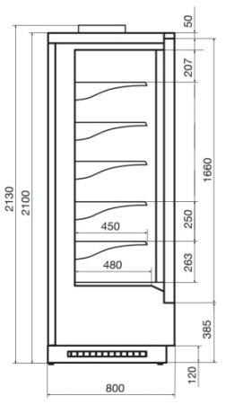 Горка холодильная DAZZL Compass 080 H210 Plug-in 250 фото