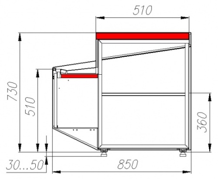 Прилавок неохлаждаемый CARBOMA KC95 N 0,8-7 RAL1003 фото