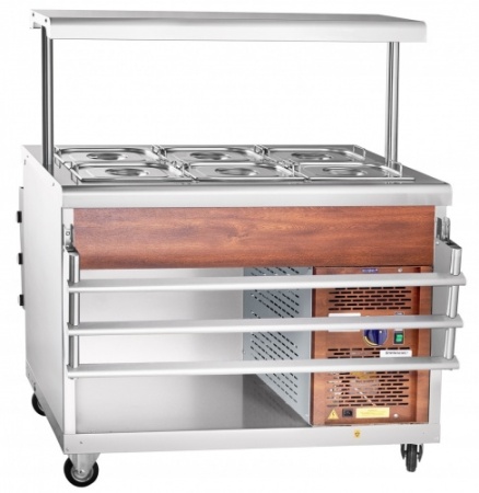 Прилавок холодильный ABAT ПВВ(Н)-70ПМ-НШ (кошированная под дерево) фото